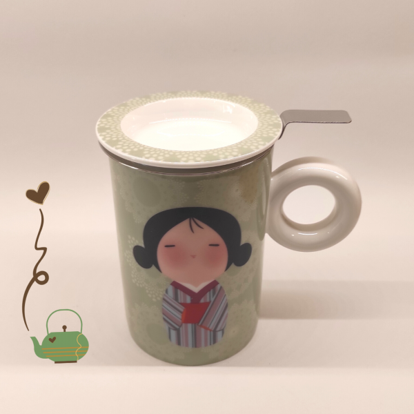 Taza Infusora de Porcelana Hitobito - Imagen 2