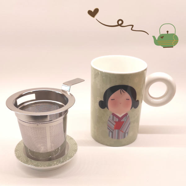Taza Infusora de Porcelana Hitobito - Imagen 3