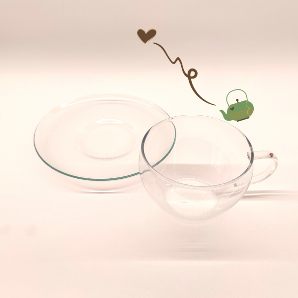 Taza con Plato de Cristal Lotus - Imagen 3
