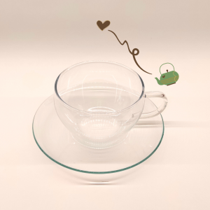 Taza con Plato de Cristal Lotus