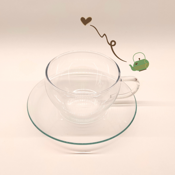 Taza con Plato de Cristal Lotus